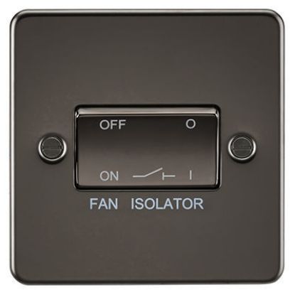 Picture of Flat Plate 10AX 3 Pole Fan Isolator Switch - Gunmetal
