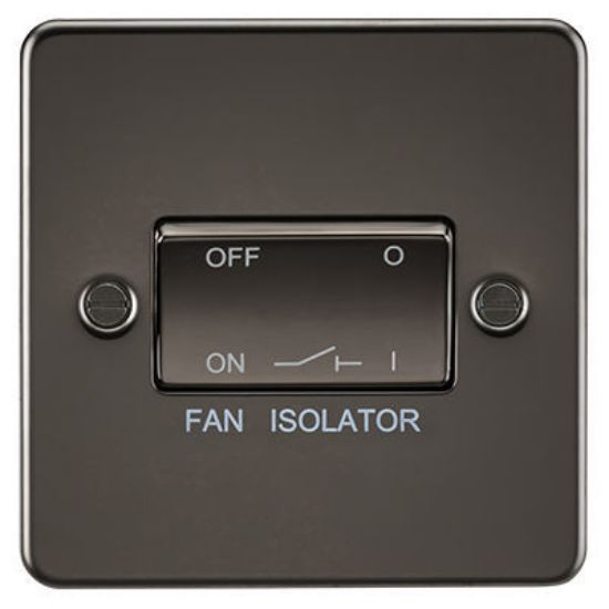 Picture of Flat Plate 10AX 3 Pole Fan Isolator Switch - Gunmetal