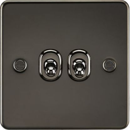 Picture of Flat Plate 10AX 2G 2-way Toggle Switch - Gunmetal