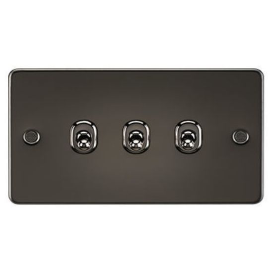 Picture of Flat Plate 10AX 3G 2-Way Toggle Switch - Gunmetal