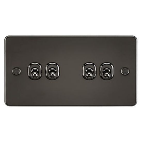 Picture of Flat Plate 10AX 4G 2-Way Toggle Switch - Gunmetal