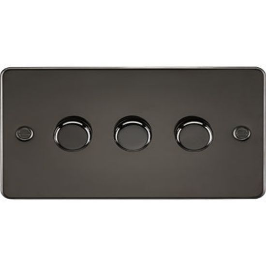 Picture of Flat Plate 3G 2 Way 10-200W (5-150W LED) Trailing Edge Dimmer - Gunmetal