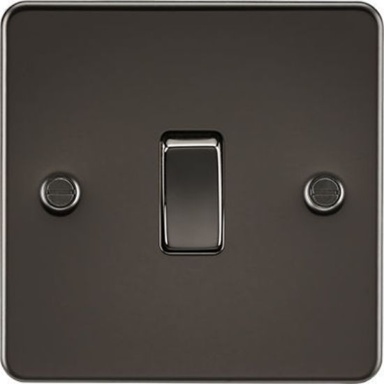 Picture of Flat Plate 20A 1G DP Switch - Gunmetal