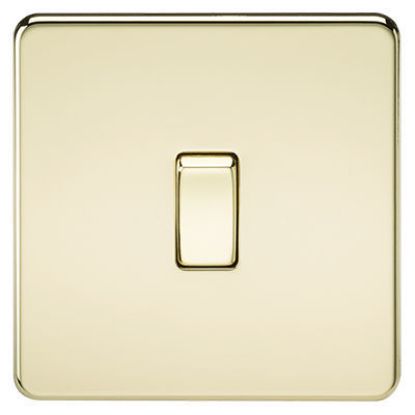 Picture of Screwless 10AX 1G Intermediate Switch - Polished Brass