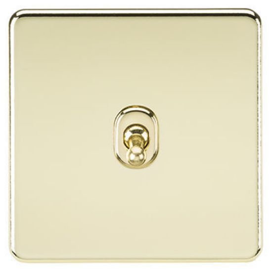 Picture of Screwless 10AX 1G 2-Way Toggle Switch - Polished Brass