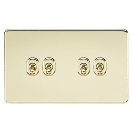 Picture of Screwless 10AX 4G 2-Way Toggle Switch - Polished Brass