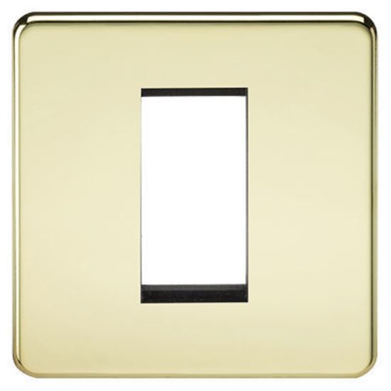 Picture of Screwless 1G Modular Faceplate - Polished Brass