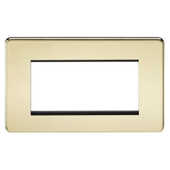 Picture of Screwless 4G Modular Faceplate - Polished Brass