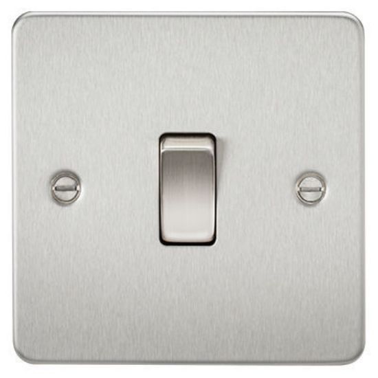 Picture of Flat Plate 10AX 1G 2 Way Switch - Brushed Chrome