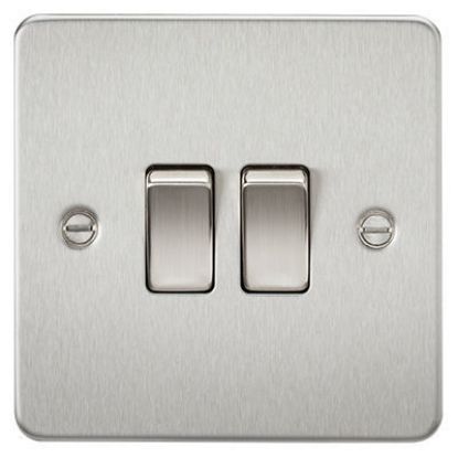 Picture of Flat Plate 10AX 2G 2-Way Switch - Brushed Chrome