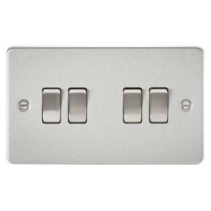 Picture of Flat Plate 10AX 4G 2-Way Switch - Brushed Chrome