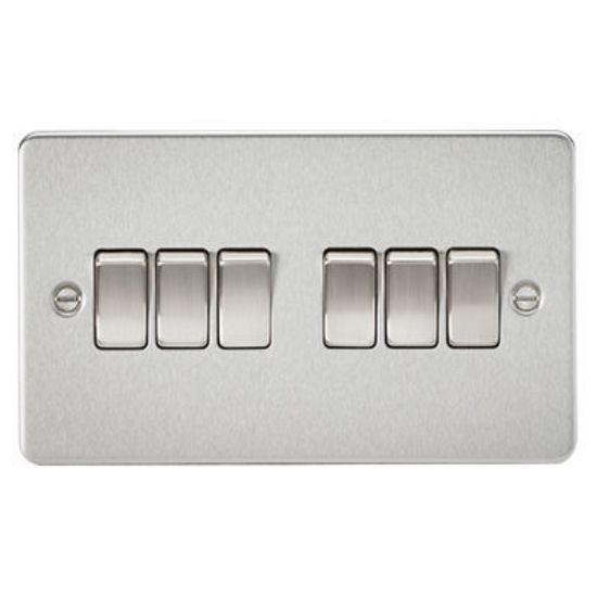 Picture of Flat Plate 10AX 6G 2-Way Switch - Brushed Chrome