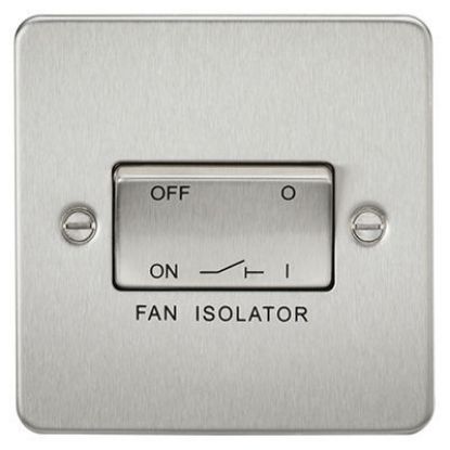 Picture of Flat Plate 10AX 3 Pole Fan Isolator Switch - Brushed Chrome