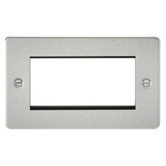 Picture of Flat Plate 4G Modular Faceplate - Brushed Chrome