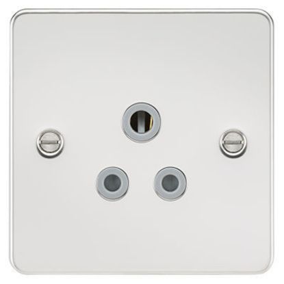 Picture of Flat Plate 5A Unswitched Socket - Polished Chrome with Grey Insert