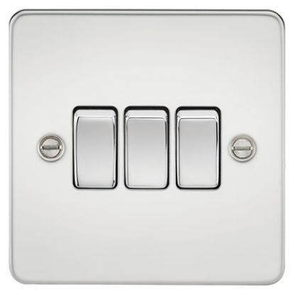 Picture of Flat Plate 10AX 3G 2-Way Switch - Polished Chrome