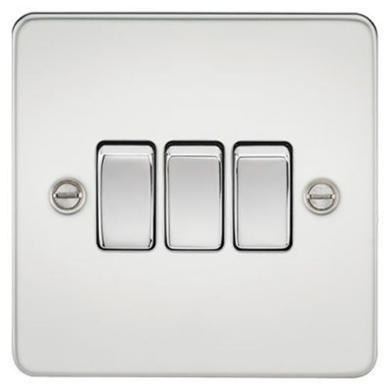 Picture of Flat Plate 10AX 3G 2-Way Switch - Polished Chrome