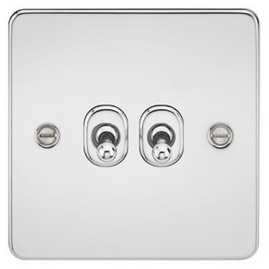 Picture of Flat Plate 10AX 2G 2-Way Toggle Switch - Polished Chrome