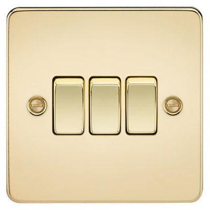 Picture of Flat Plate 10AX 3G 2-Way Switch - Polished Brass