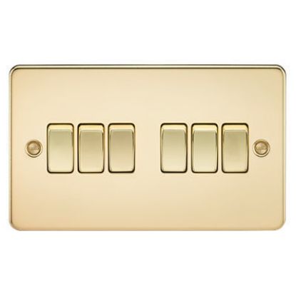 Picture of Flat Plate 10AX 6G 2-Way Switch - Polished Brass