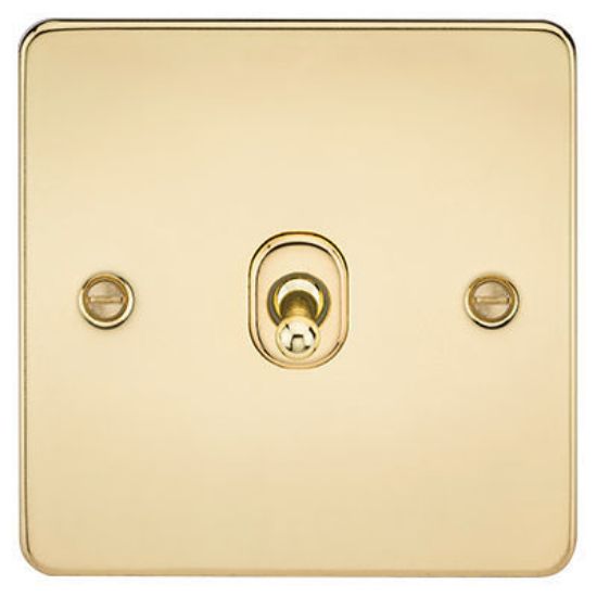 Picture of Flat Plate 10AX 1G Intermediate Toggle Switch - Polished Brass