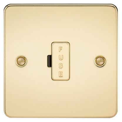 Picture of Flat Plate 13A Fused Spur Unit - Polished Brass