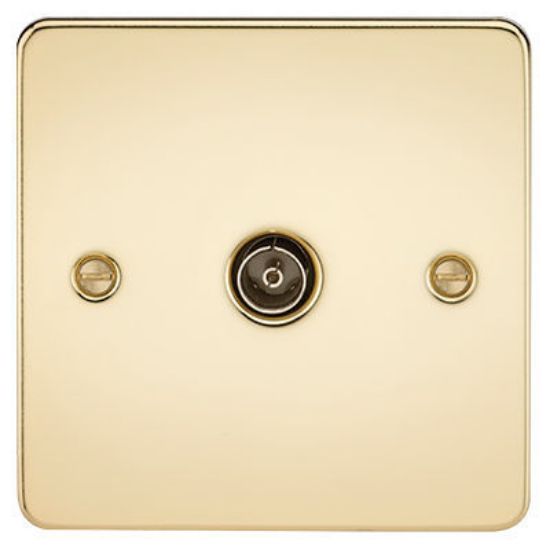 Picture of Flat Plate 1G TV Outlet (Non-Isolated) - Polished Brass