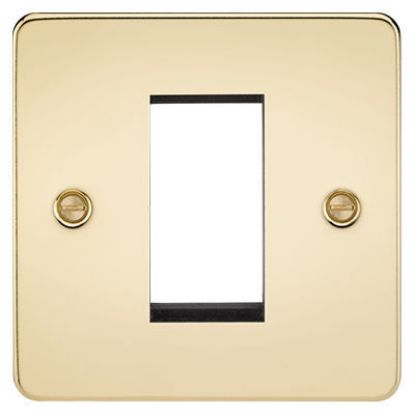 Picture of Flat Plate 1G Modular Faceplate - Polished Brass