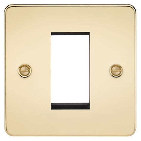 Picture of Flat Plate 1G Modular Faceplate - Polished Brass