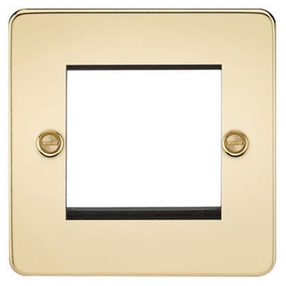 Picture of Flat Plate 2G Modular Faceplate - Polished Brass