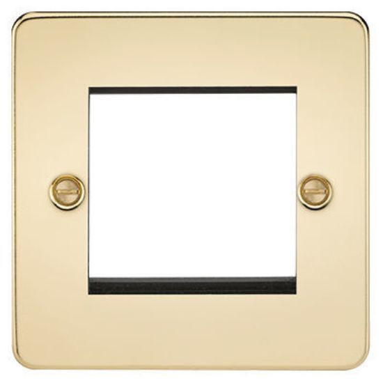 Picture of Flat Plate 2G Modular Faceplate - Polished Brass