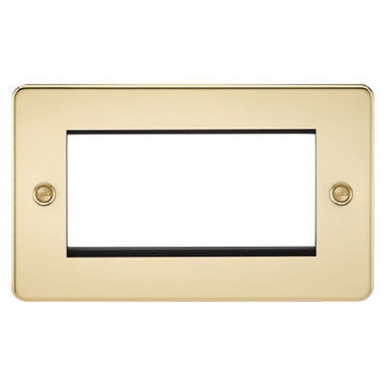 Picture of Flat Plate 4G Modular Faceplate - Polished Brass