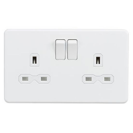 Picture of Screwless 13A 2G DP Switched Socket - Matt white