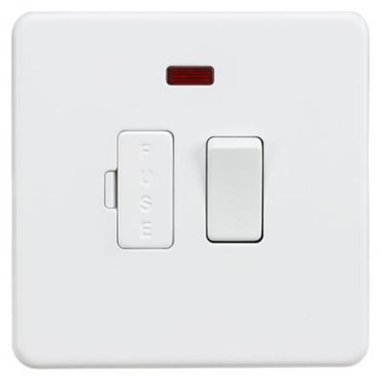 Picture of Screwless 13A Switched Fused Spur Unit with Neon - Matt White