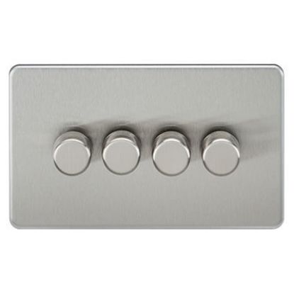 Picture of Screwless 4G 2-way 10-200W (5-150W LED) trailing edge dimmer - Brushed Chrome