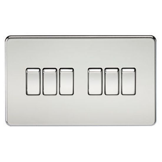 Picture of Screwless 10AX 6G 2-Way Switch - Polished Chrome