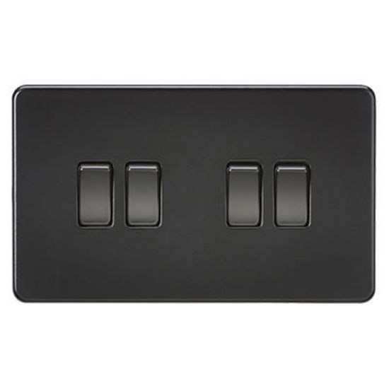 Picture of Screwless 10AX 4G 2-Way Switch - Matt Black