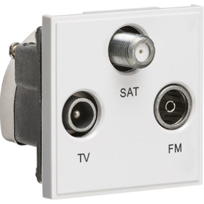 Picture of TV FM Satellite Triplex Outlet Module, White