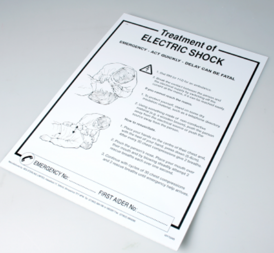 Picture of SES WLWY70WB Electric Shock Chart Label