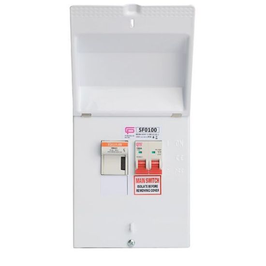 Picture of Fusebox 100A 1P+N Pole Fused Switch - 63A 80A 100A Fuses