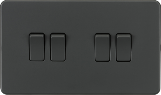 Picture of Screwless 10AX 4G 2-Way Switch - Anthracite
