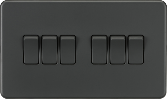 Picture of Screwless 10AX 6G 2-Way Switch - Anthracite