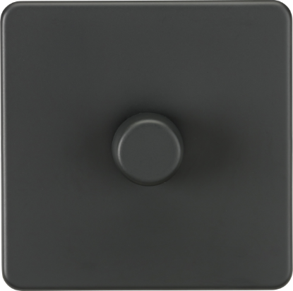 Picture of Screwless 1G 2-way 10-200W (5-150W LED) trailing edge dimmer - Anthracite