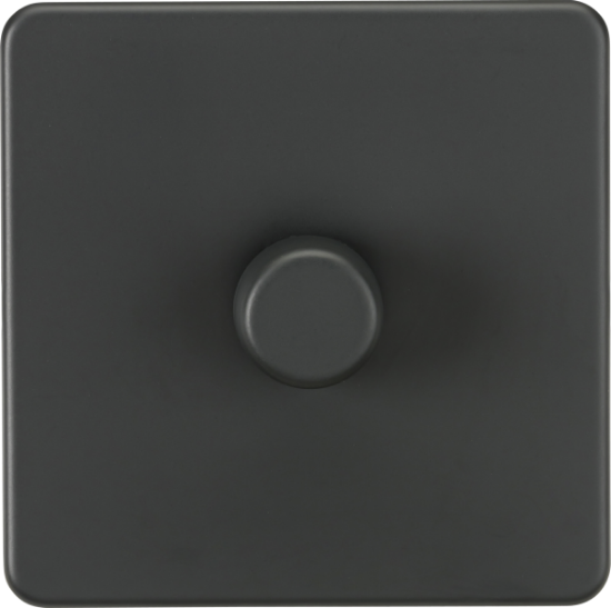 Picture of Screwless 1G 2-way 10-200W (5-150W LED) trailing edge dimmer - Anthracite