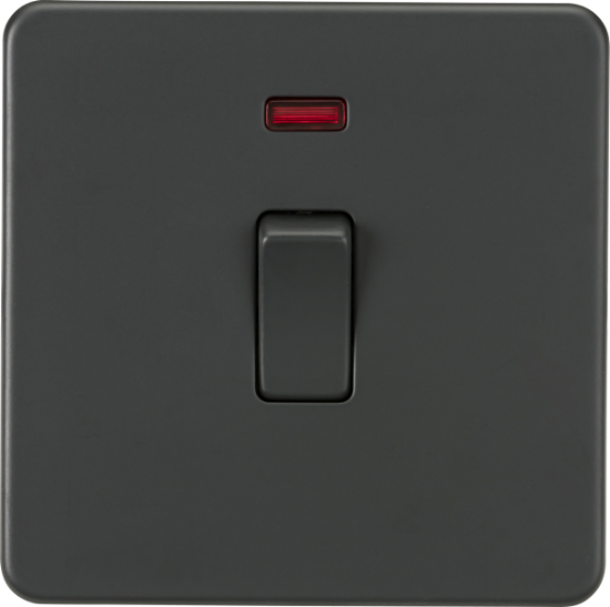 Picture of Screwless 20A 1G DP Switch with Neon - Anthracite