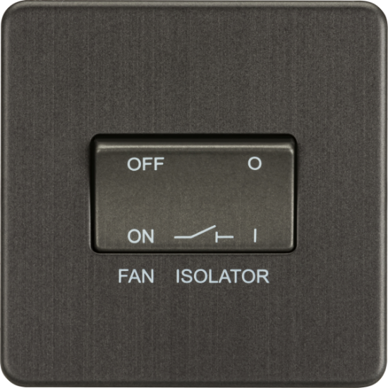 Picture of Screwless 10AX 3 pole Fan Isolator Switch - Smoked Bronze