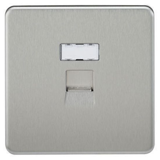 Picture of Screwless RJ45 network outlet - brushed chrome