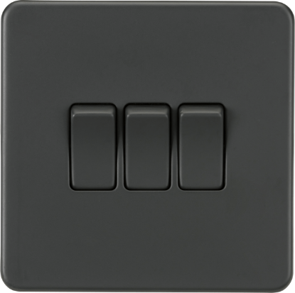 Picture of Screwless 10AX 3G 2-Way Switch - Anthracite