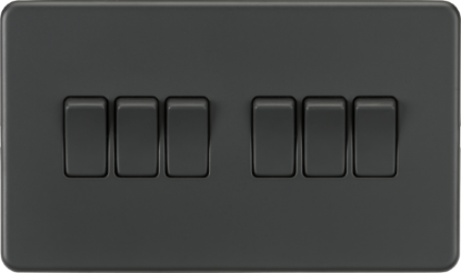 Picture of Screwless 10AX 6G 2-Way Switch - Anthracite