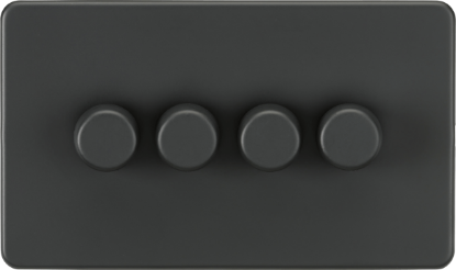 Picture of Screwless 4G 2-way 10-200W (5-150W LED) trailing edge dimmer - Anthracite